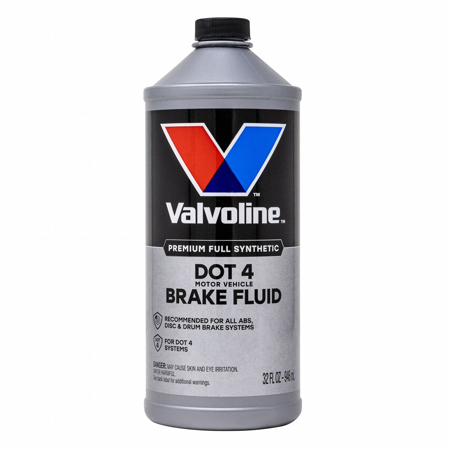 Brake Fluid: Anti-Lock Brakes/Disc Brakes/Drum Brakes, DOT 4, Glycol, 12 fl oz Container Size