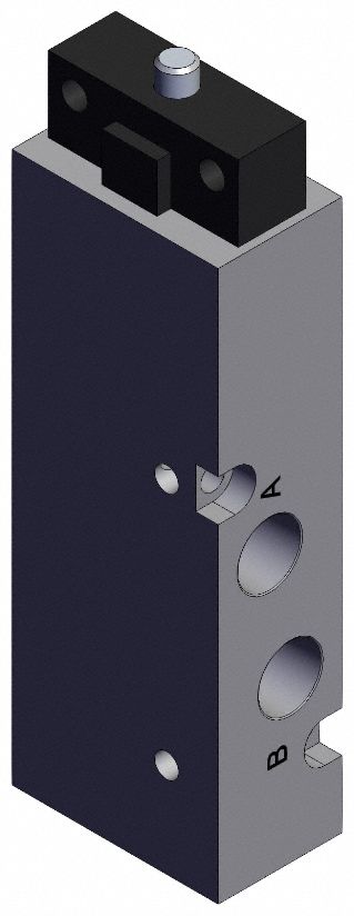Shuttle Valve: VZM400 Series, Basic Plunger Actuator, 5 Ports, 1/8 in BSPT, 1 MPa Op Pressure -  Max
