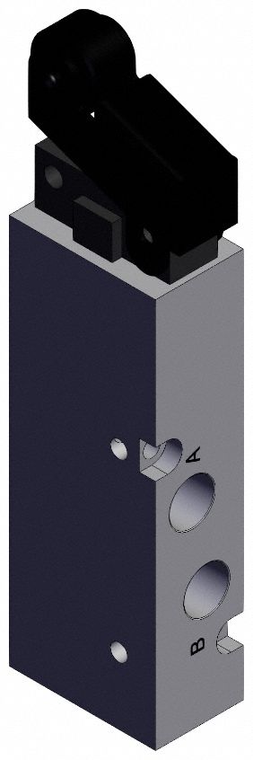 Shuttle Valve: VZM400 Series, Roller Actuator, 5 Ports, 1/8 in BSPT, 1 MPa Op Pressure -  Max