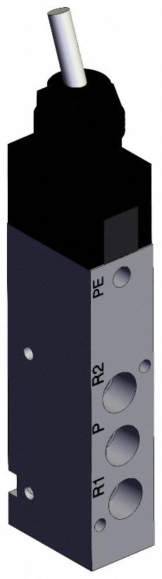 Shuttle Valve: VZM500 Series, Toggle Actuator, 5 Ports, 1/8 in BSPT, 0.7 MPa Op Pressure -  Max