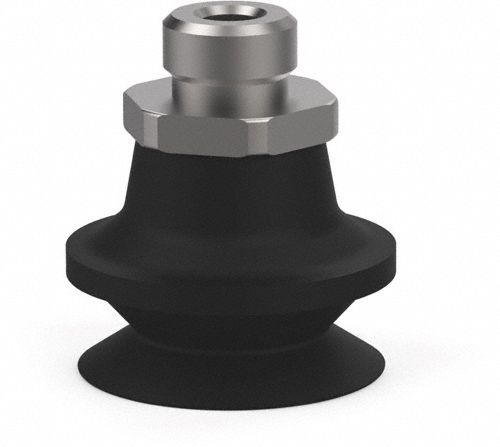 Vacuum Pad Assembly: G1/8 in, 20.07 mm Pad Dia, NBR, Black, 7.62 mm Pad Ht, 50A