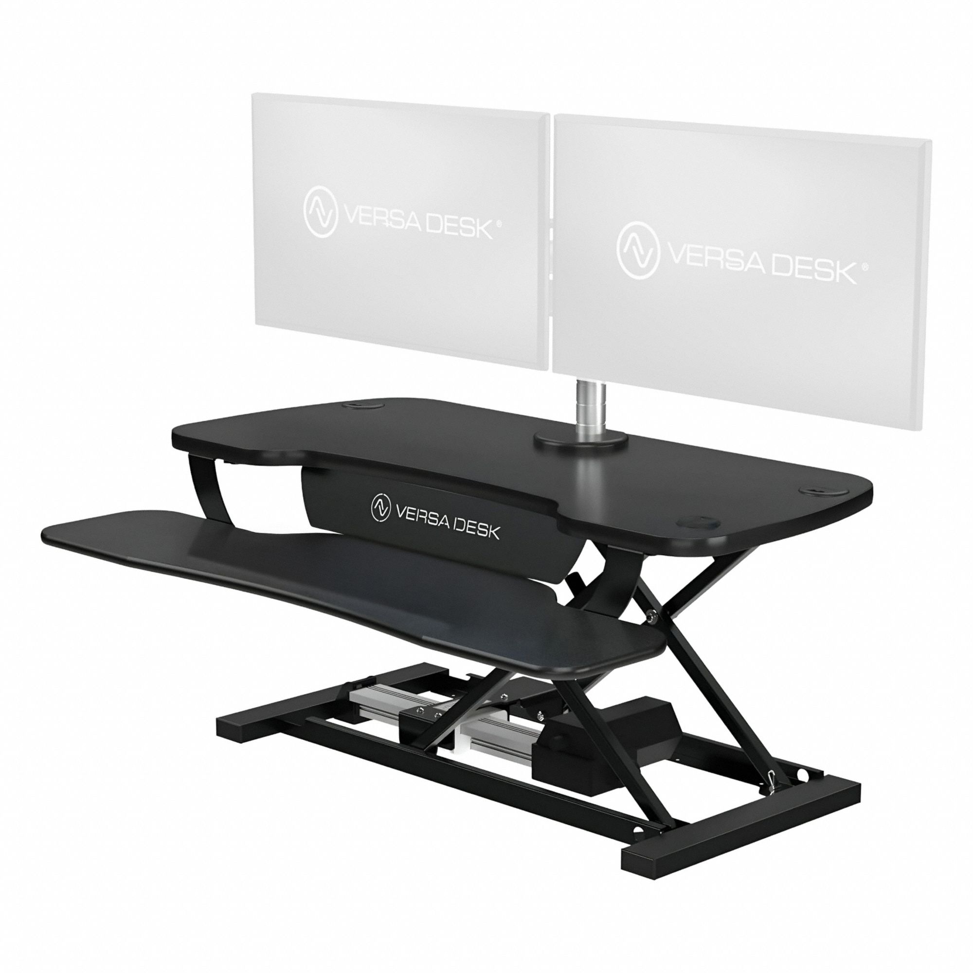 Standing Desk: Electronic, Black, Wood, 40 in Overall Wd, 24 in Overall Dp