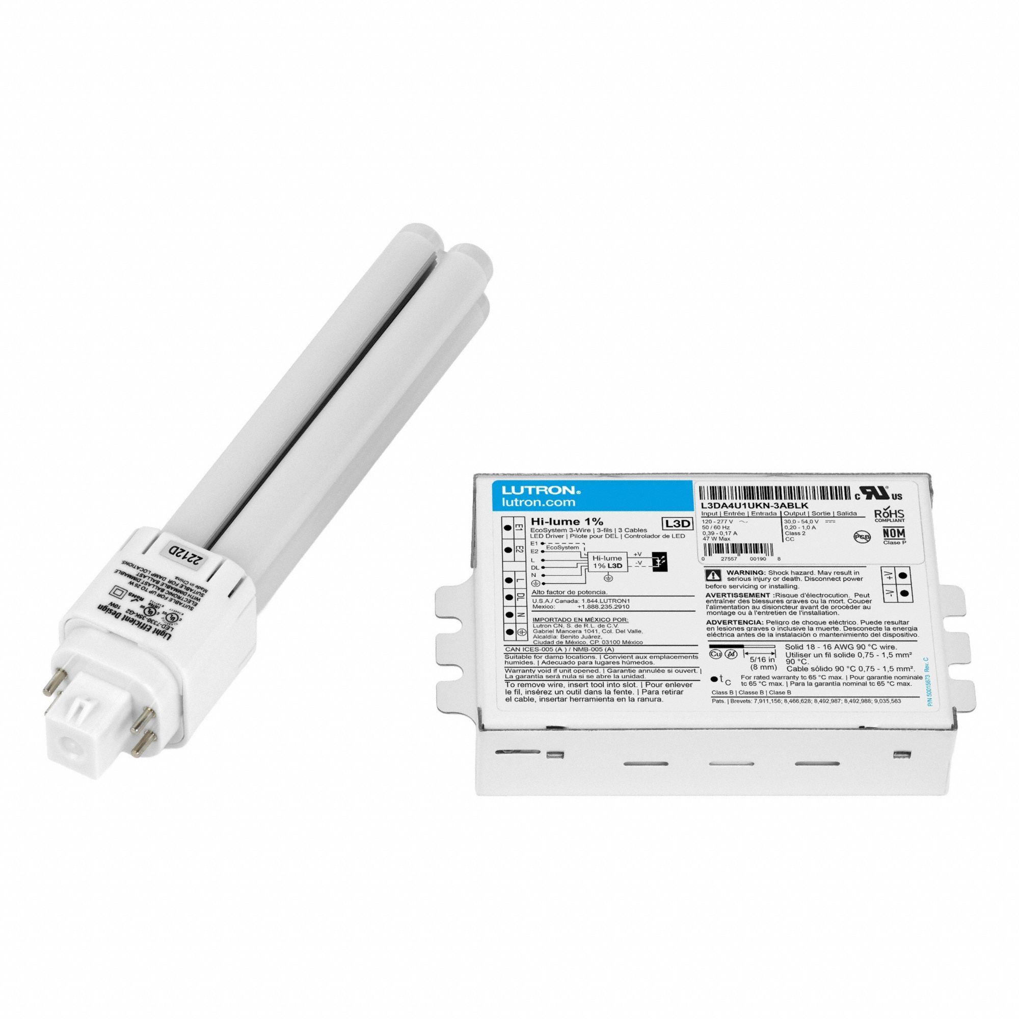 Retrofit Kit: Hi-Lume 3-Wire, CFL, 1 Lamps, 900 lm, 3500K, K-Case Square with Studs, 24