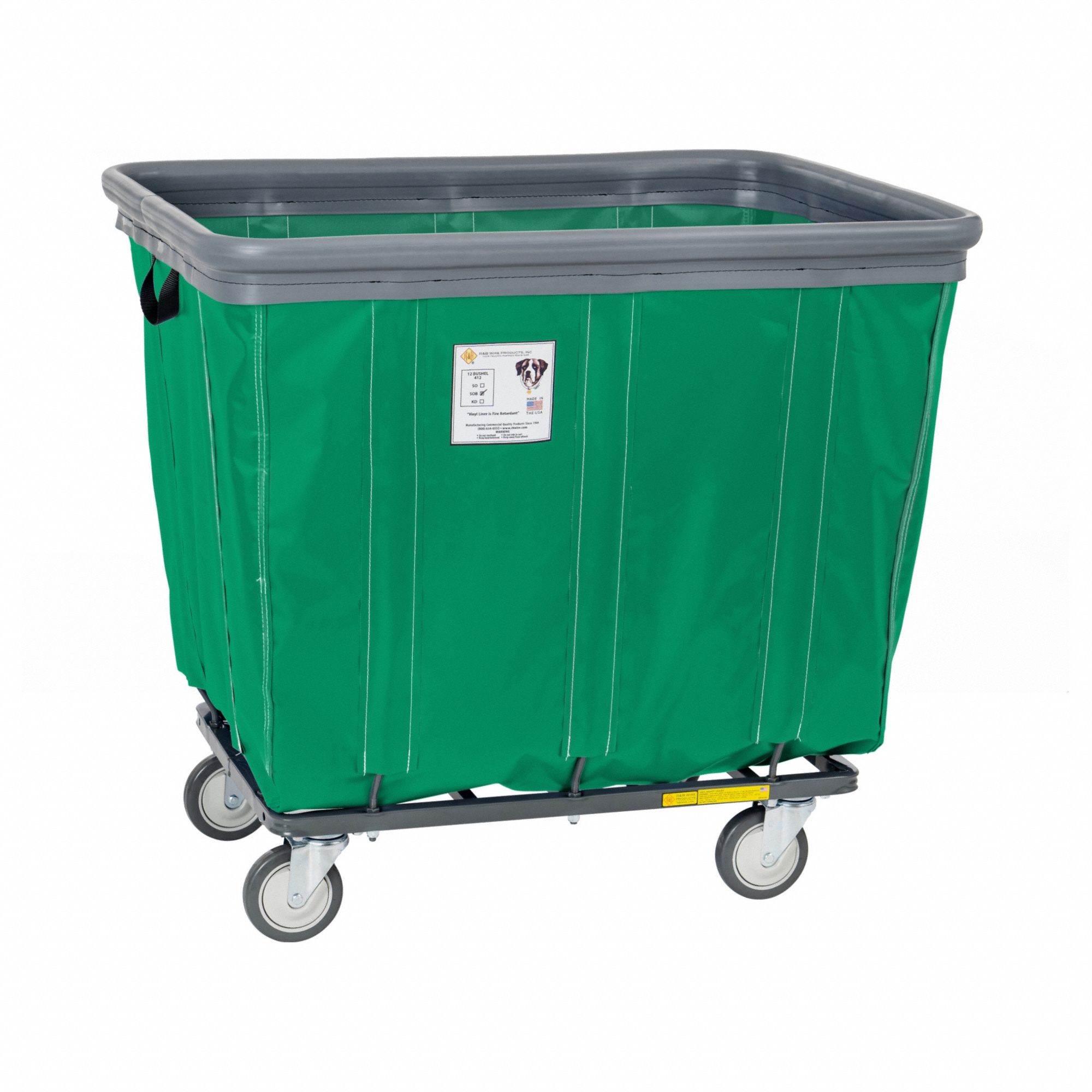 VINYL BASKET TRUCK, AIR CUSHION BUMPER, 12½ CU FT CAPACITY, 350 LB LOAD CAPACITY