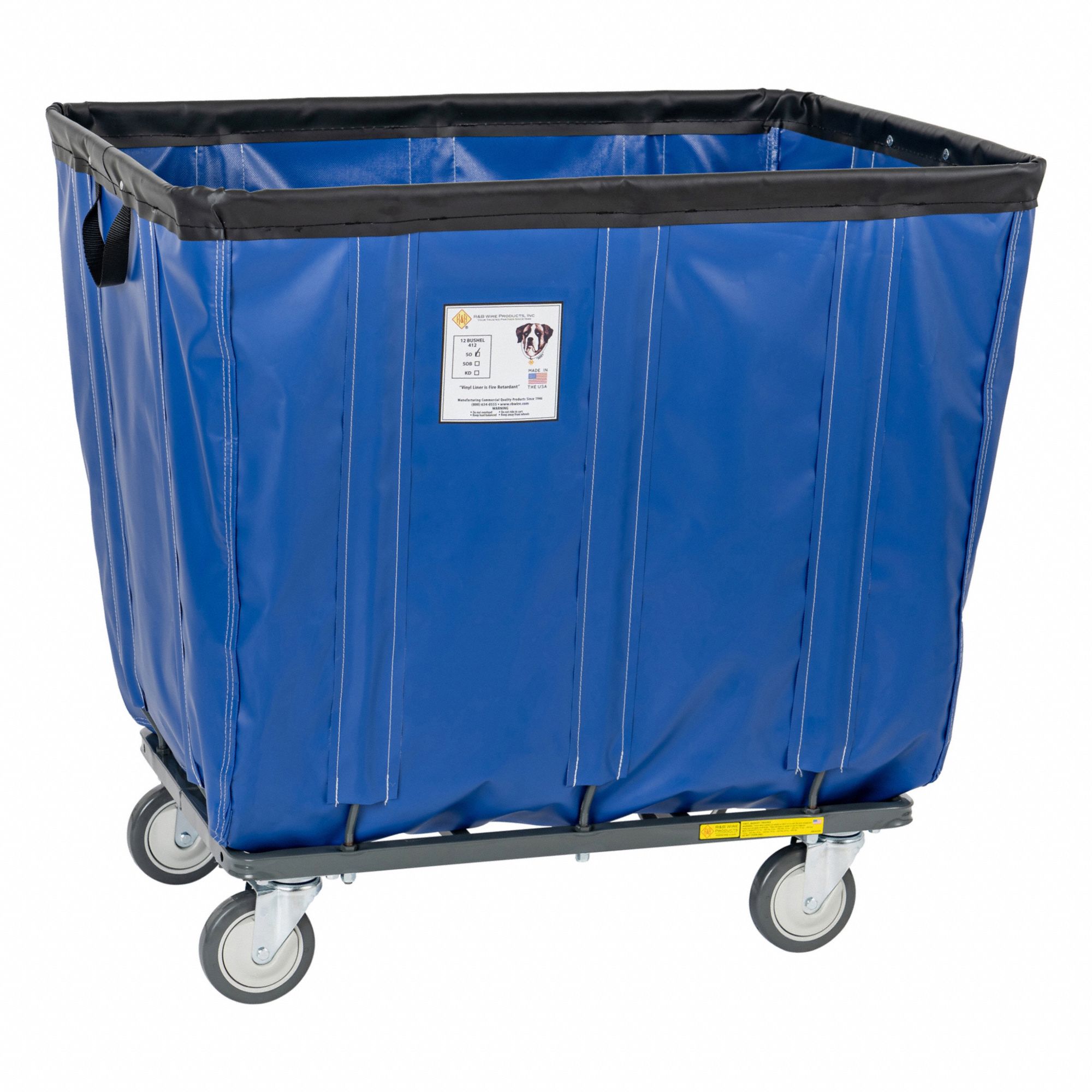 Vinyl Bushel Truck: 17.5 cu ft Cubic Foot Capacity, 800 lb Load Capacity