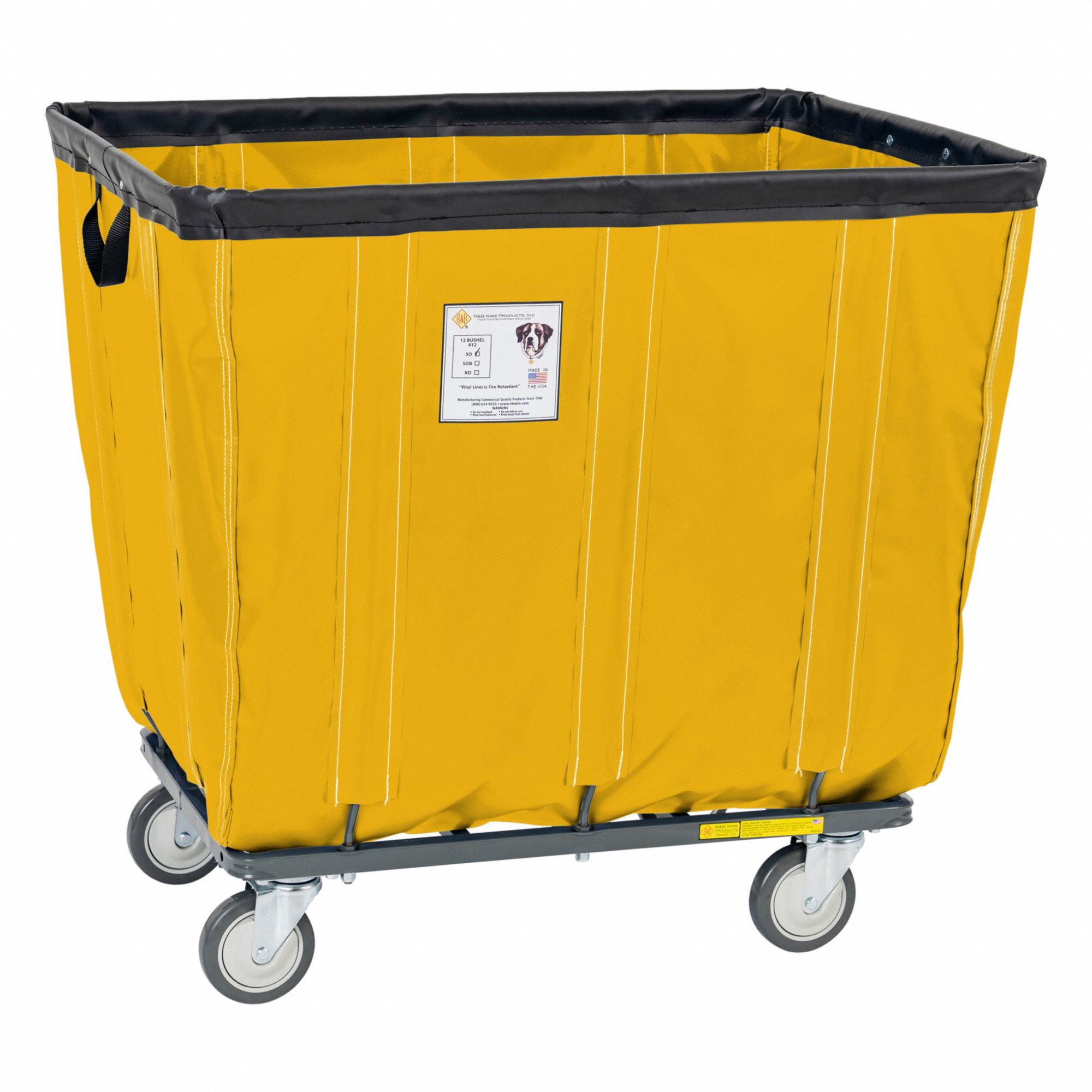 Vinyl Bushel Truck: 20 cu ft Cubic Foot Capacity, 800 lb Load Capacity, Metal