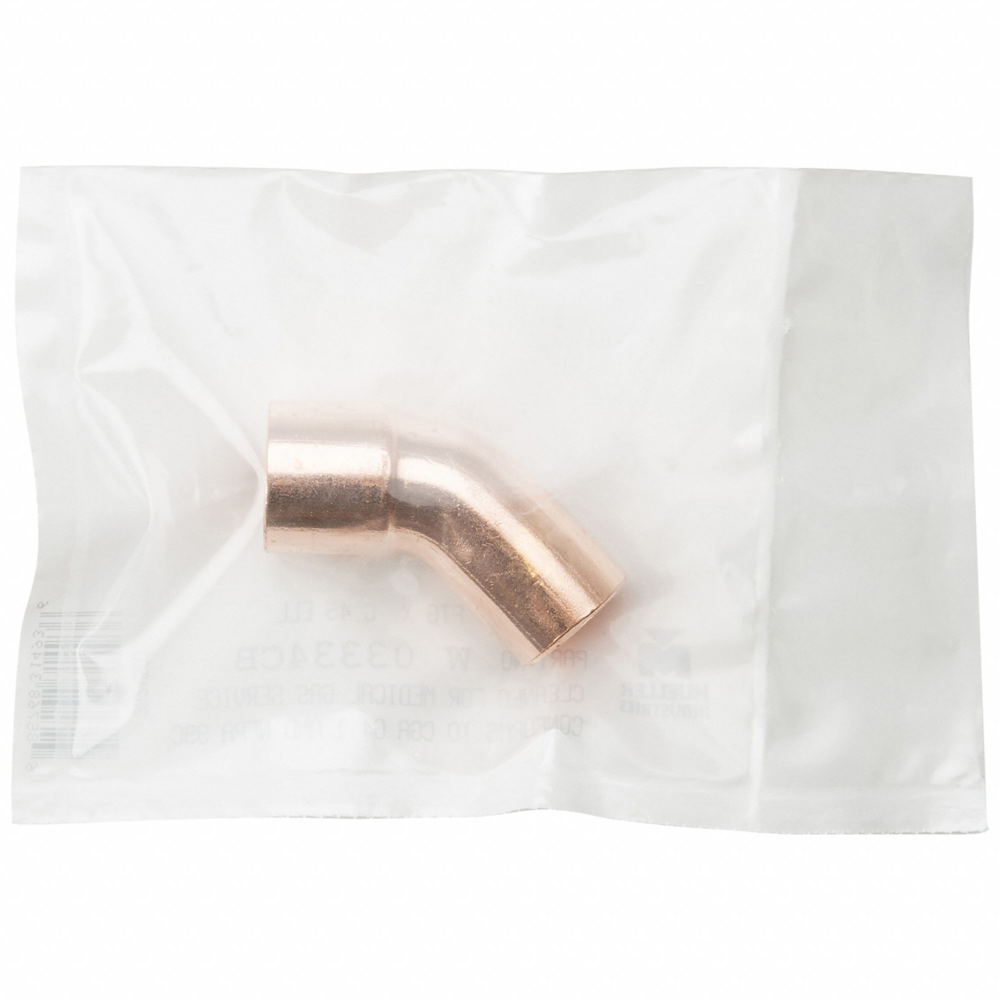 Sweat Fitting Elbow: 1/2 in CTS x 1/2 in CTS, Cup x FTG, No Center Stop, Wrot Copper