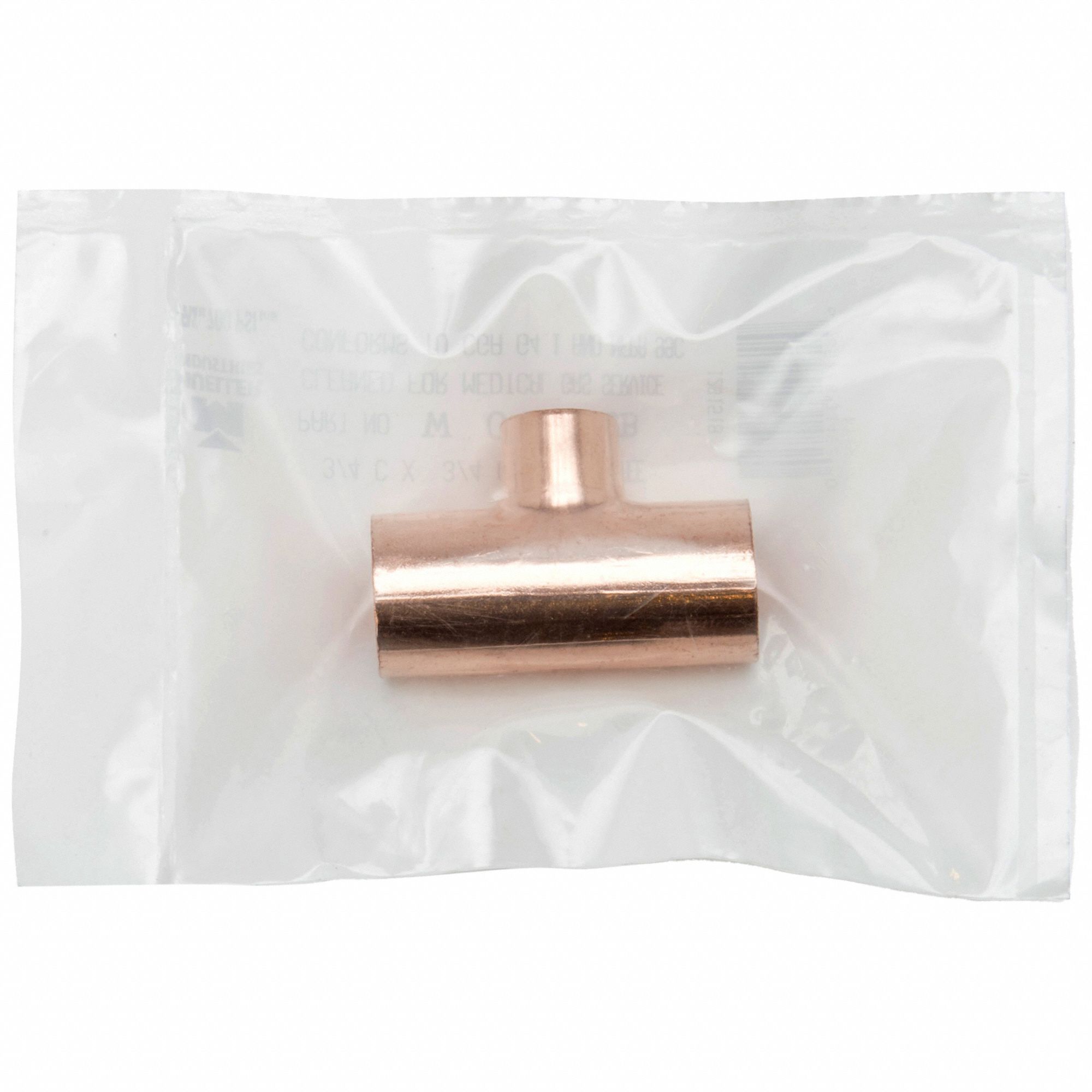 Sweat Fitting Tee: 1 1/2 in CTS x 1 1/2 in CTS x 1 in CTS, Cup x Cup x Cup, Cast Bronze