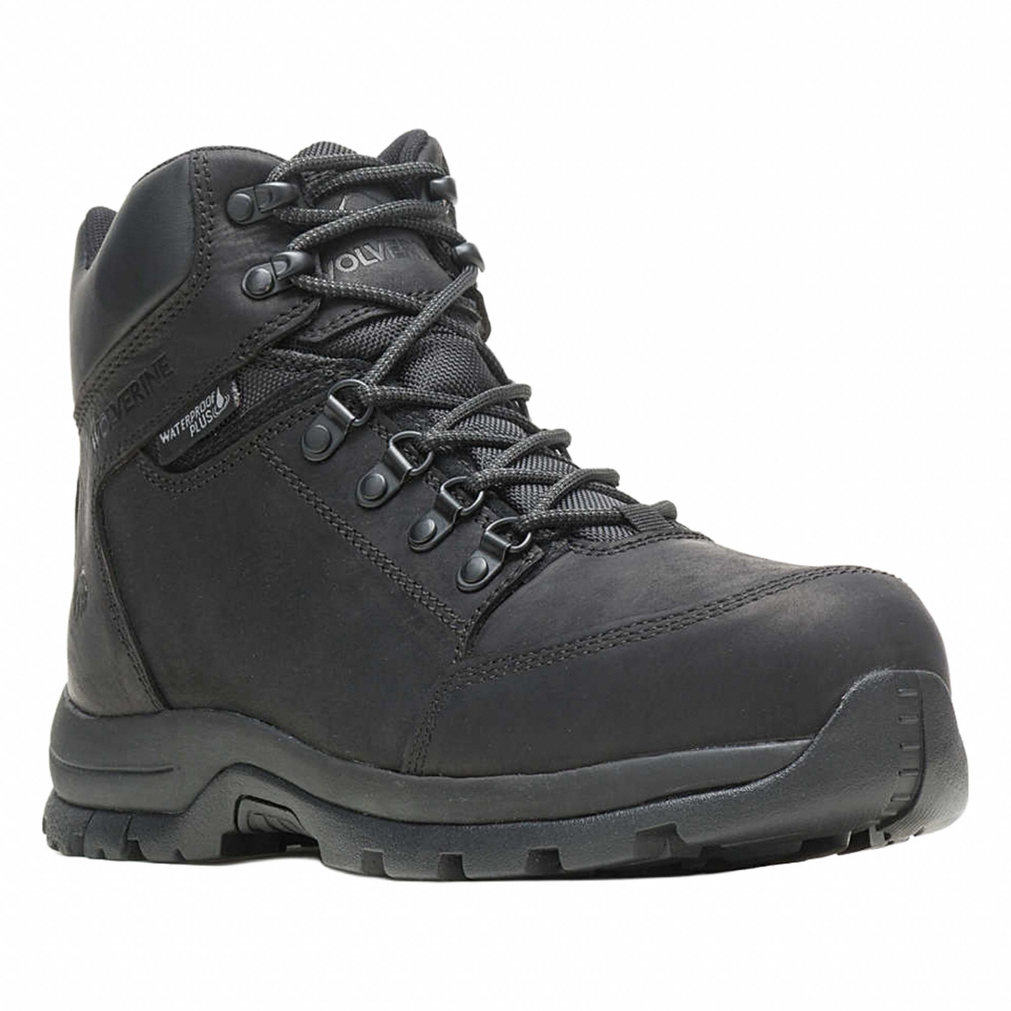 6-Inch Work Boot: Men's, Size 10 1/2, M, Black, Steel Toe Cap, Removable Insole
