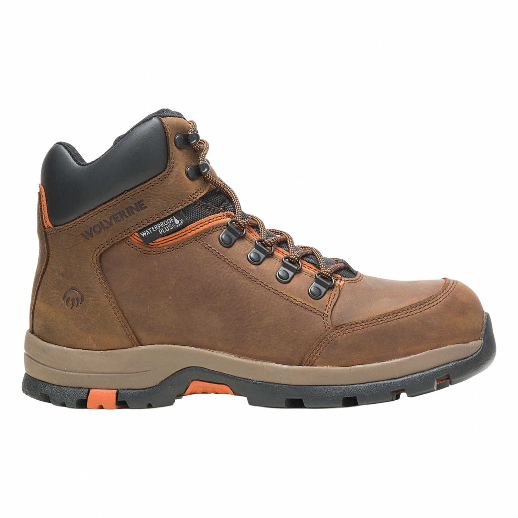 6-Inch Work Boot: Men's, Size 11 1/2, W, Brown, Steel Toe Cap, Removable Insole