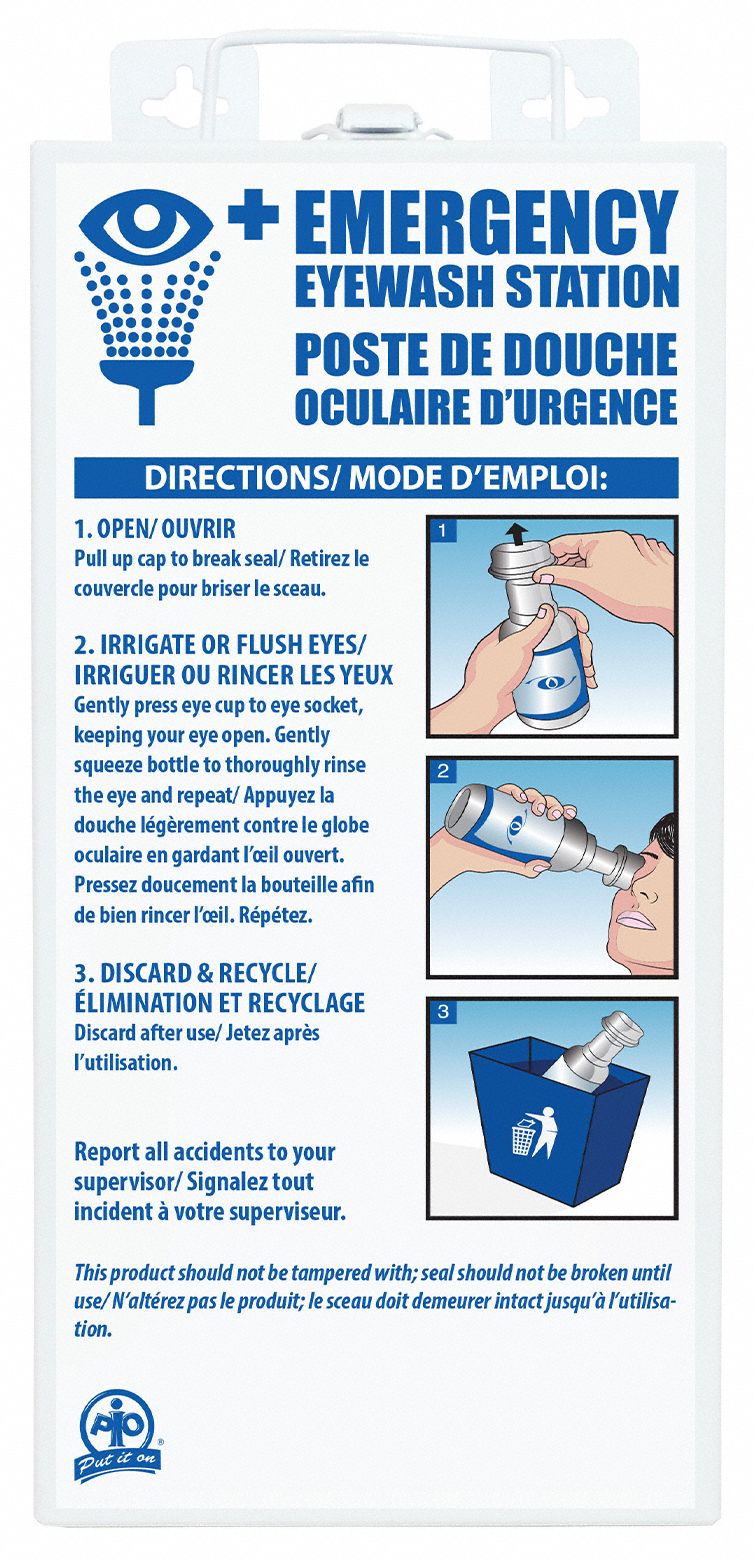 EYEWASH STATION CABINET, 1L SOLUTION