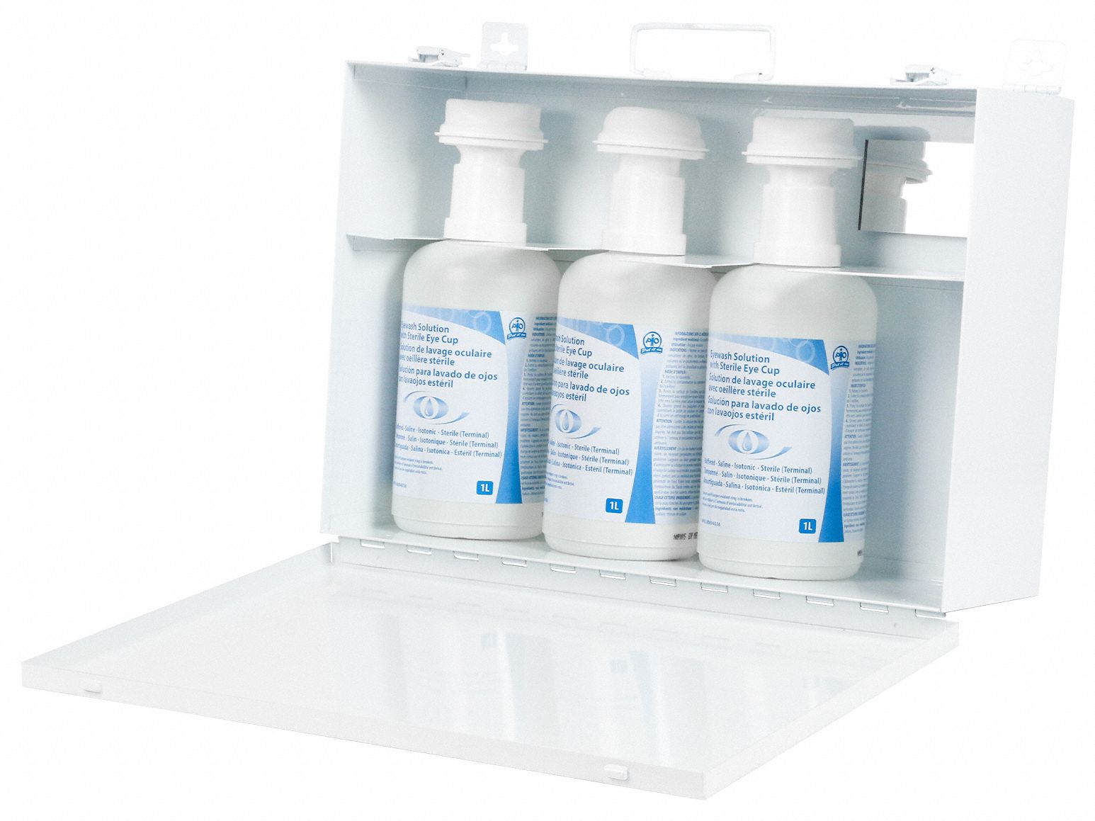 METAL EYEWASH STATION, (3) 1L SOLUTION