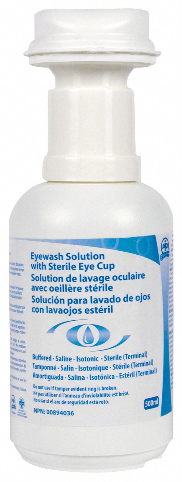 WASIP EYEWASH SOLUTION W/STERILE EYE CUP 500ML Eye Wash Solutions and