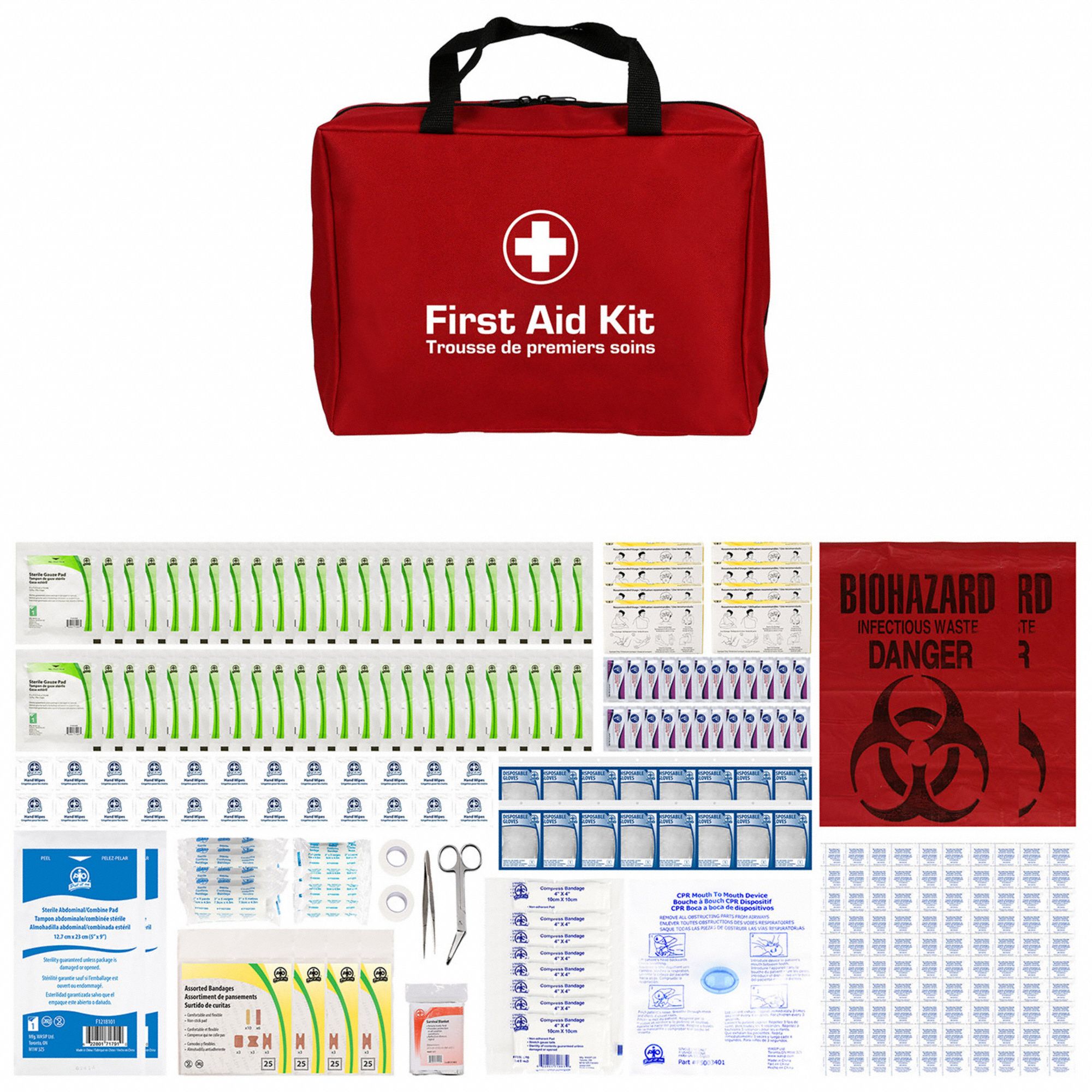 WASIP FIRST AID KIT,NYLON,RED,L First Aid Kits and Refills WASF783N270 F783N270 Grainger