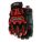 GLOVES, ANTI-VIB, FULL FINGER, WRIST STRAP CUFF, S/7, BLK/RED, SPANDEX/TPR/RUBBER/MICROFIBRE/D30