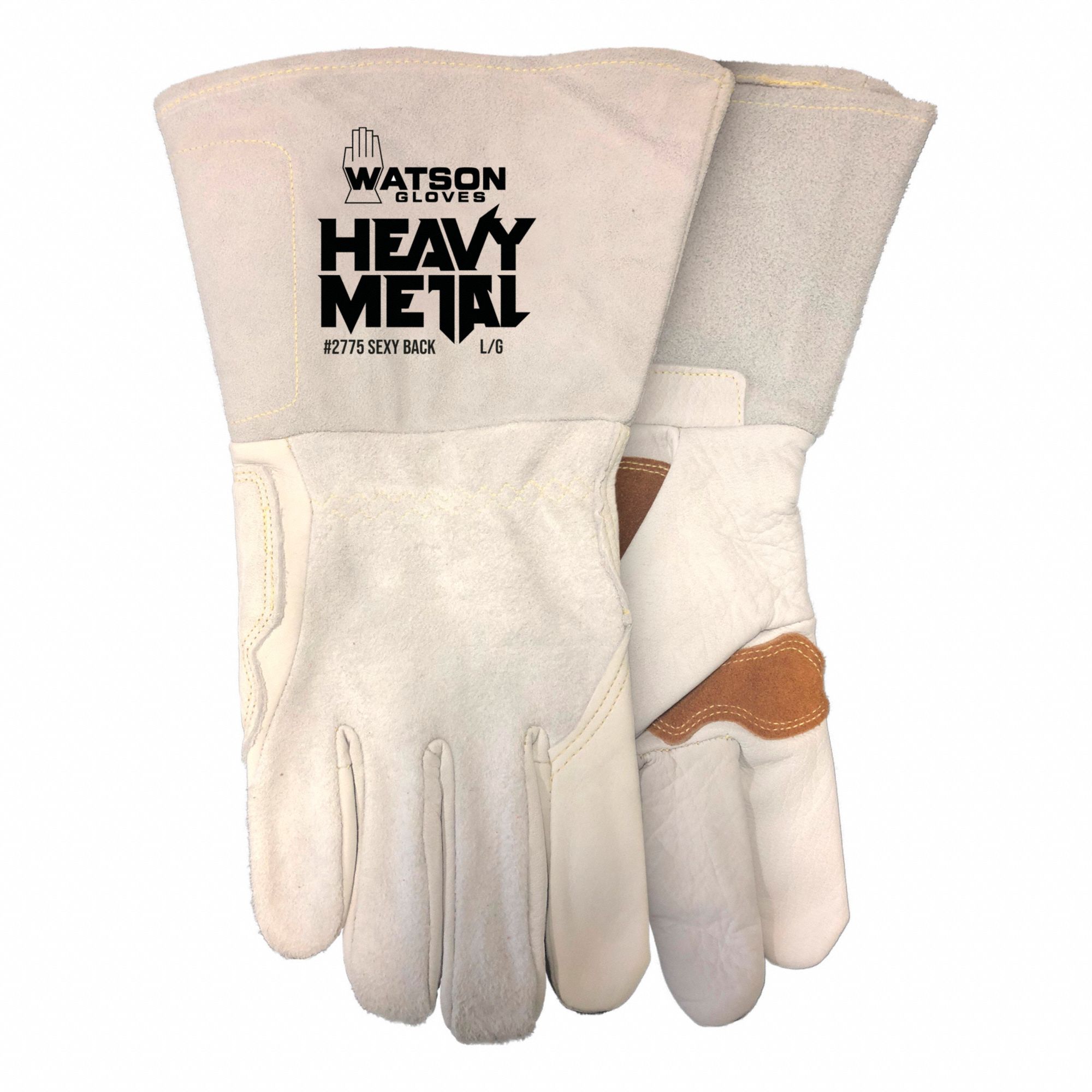 WELDING GLOVES, MIG, WING THUMB/GUNN CUT, SZ 8/M, 12 IN L, GREY, COWHIDE/KEVLAR, PR