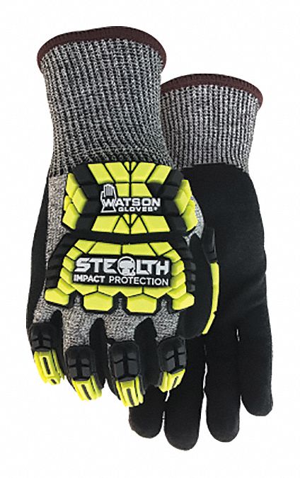 KNIT GLOVES, S, BLACK, SEAMLESS KNIT WRIST, FOAM NITRILE COATING