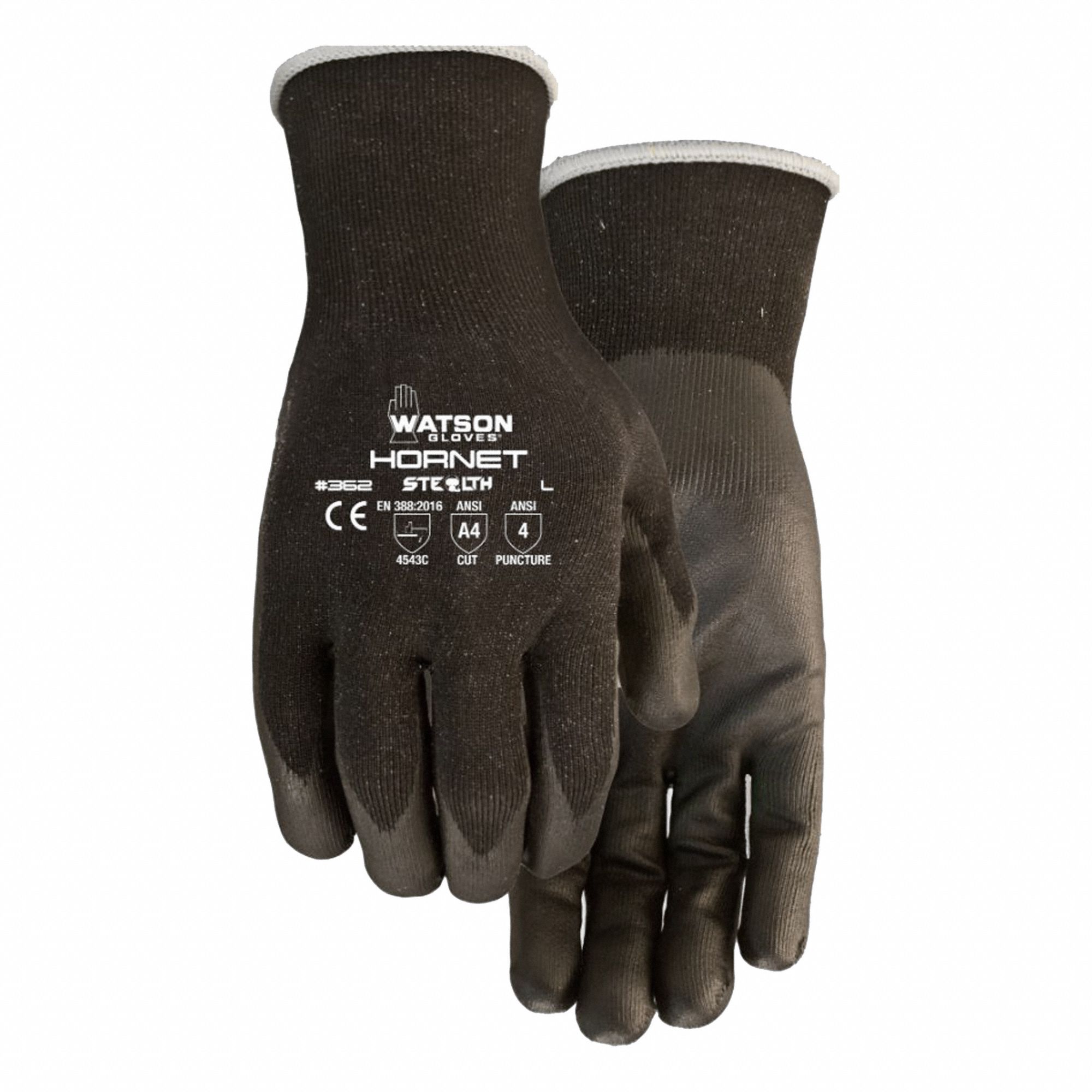 GANTS, RÉSISTANTS AUX COUPURES/FRANÇAISE, TAILLE PETITE/7, NOIR, NITRILE/MOUSSE