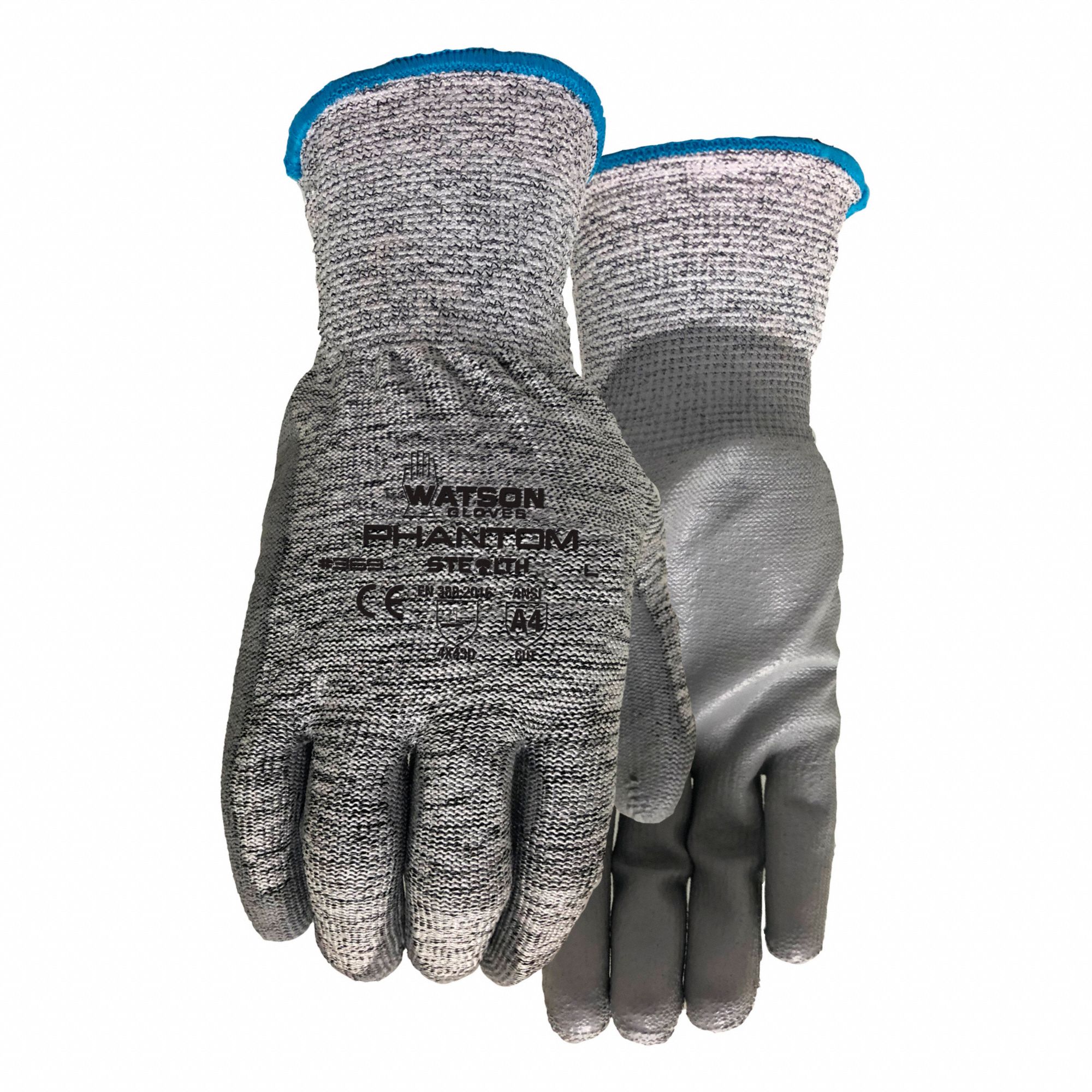 CUT-RESISTANT GLOVES, PHANTOM, CLUTE CUT, XL/10, WHITE, 9 IN L, POLYURETHANE