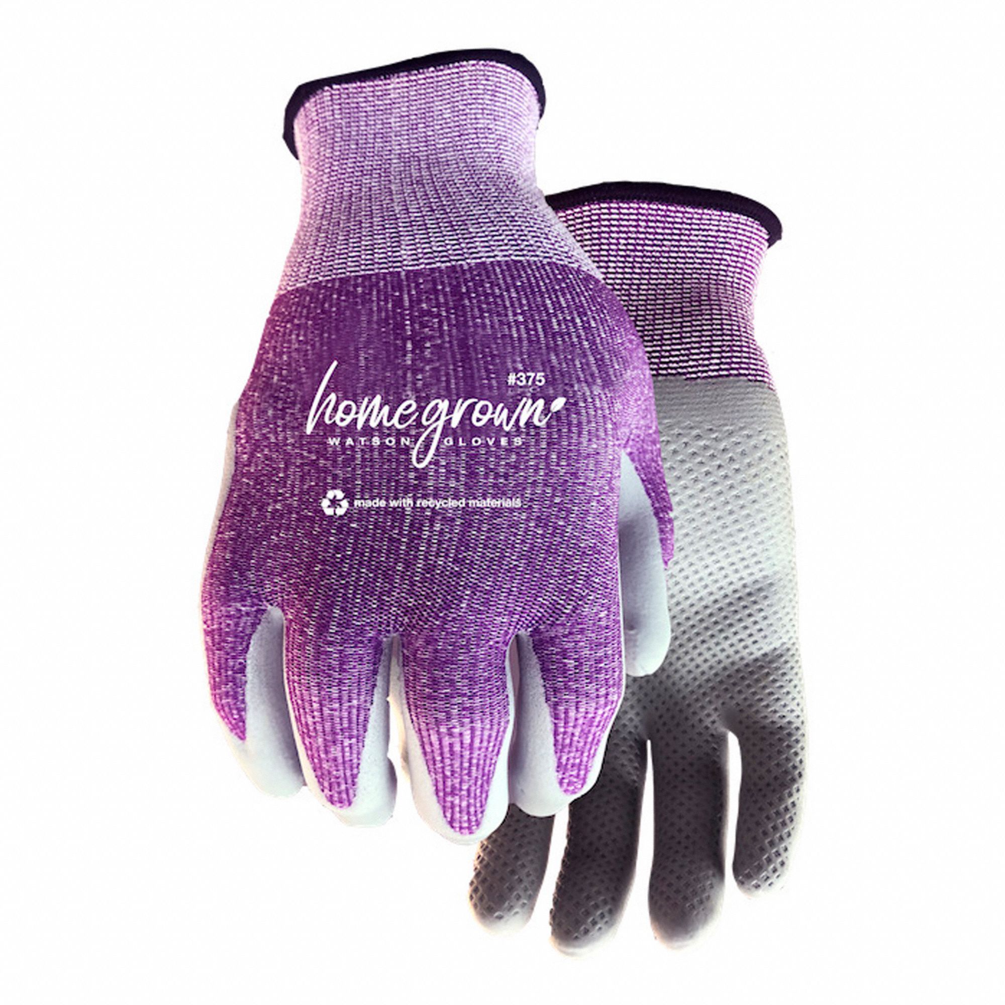 GLOVES, COATED, KARMA, HONEYCOMB FINISH, SEAMLESS KNIT, PALM, S, PURPLE/GREY, FOAM NITRILE