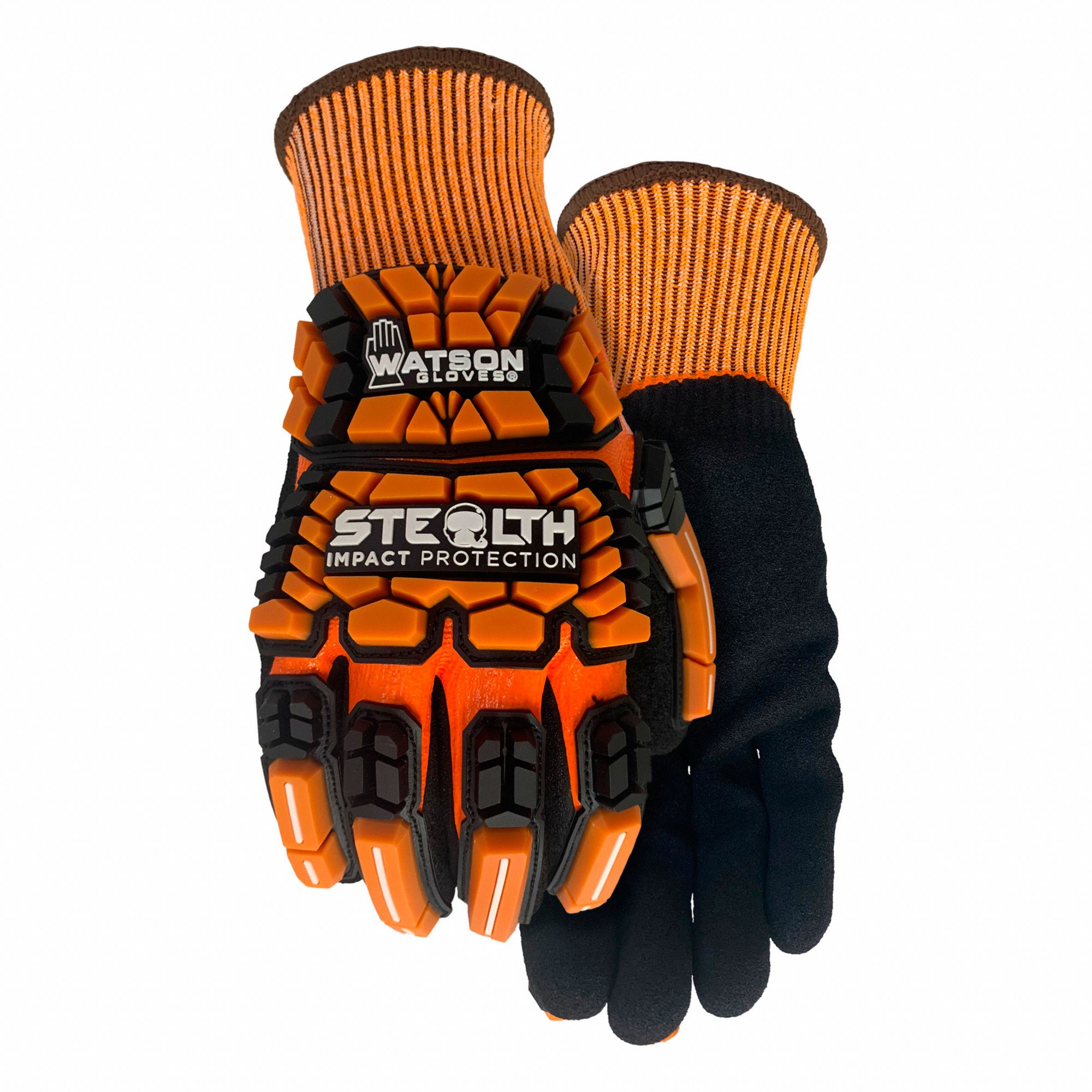 CUT-RESISTANT GLOVES, XS, BLK/ORANGE, 9 IN, 13 GA, SNUG FITTING KNIT WRIST CUFF