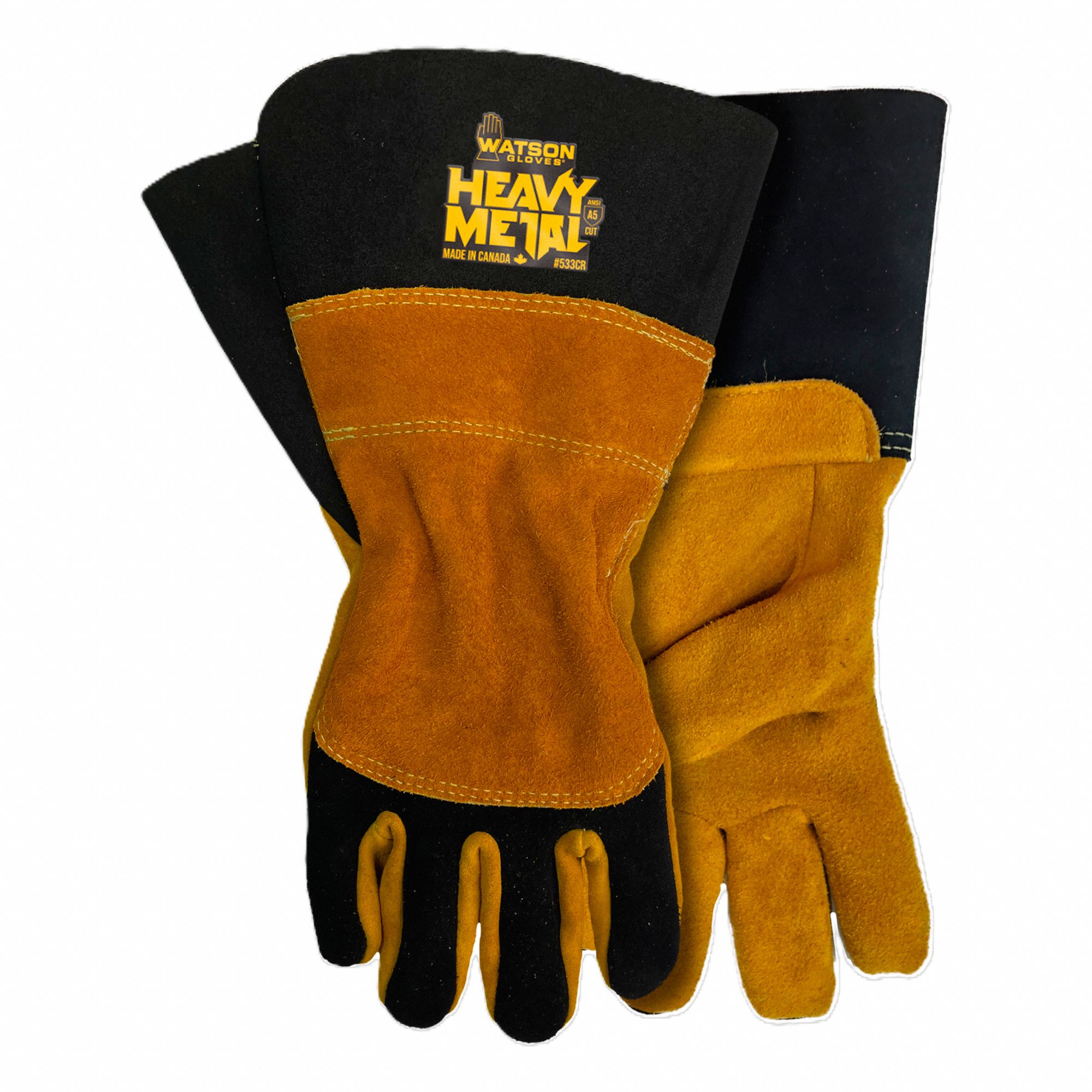 WELDING GLOVES, CUT-RESIST, SZ XL/11, TAN/BLACK, ELKSKIN/KEVLAR/ARAMID/COTTON, PR