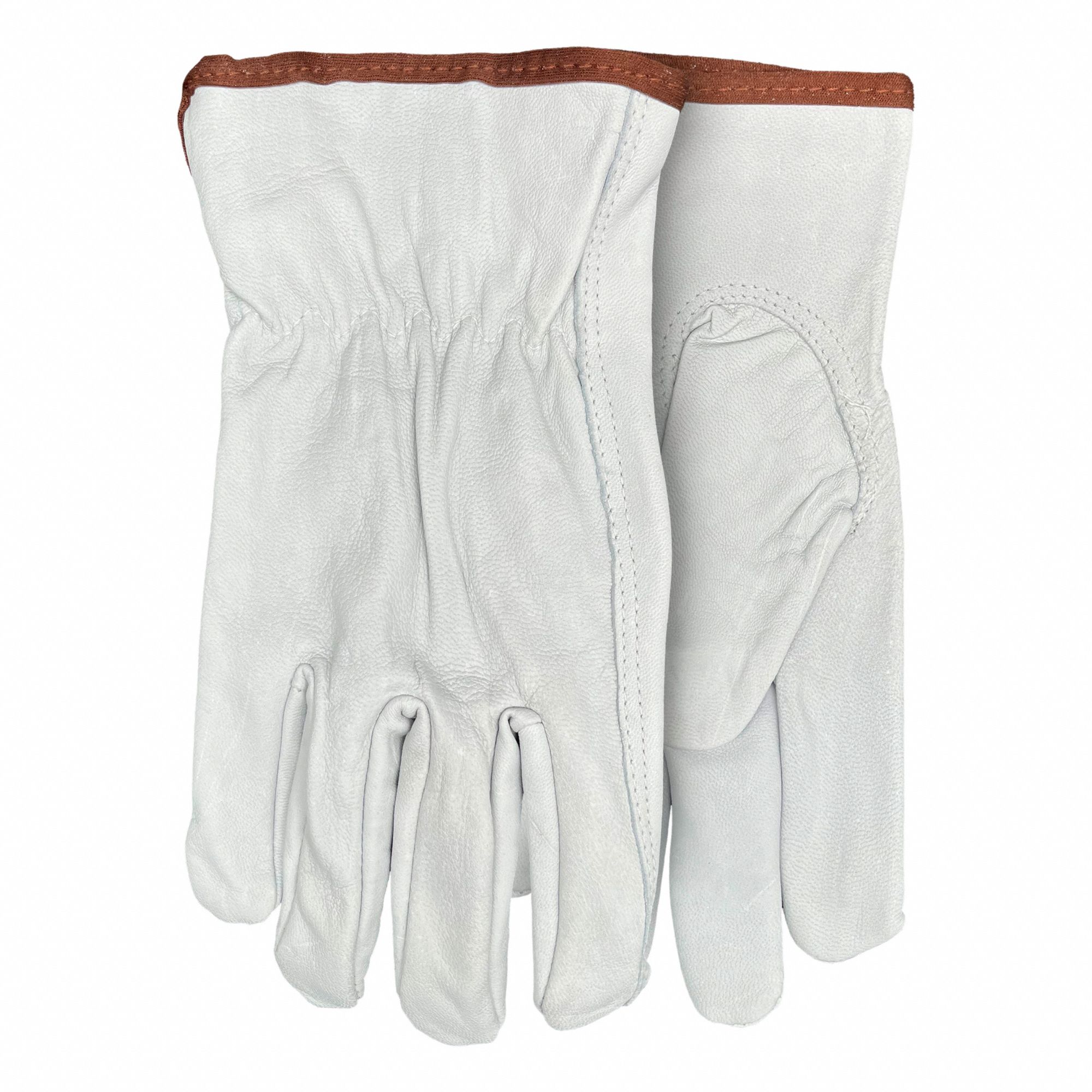 LEATHER SCAPE GOAT DRIVER GLOVE, KEYSTONE THUMB, SHIRRED, SLIP-ON, SZ L/9, GOATSKIN, PR