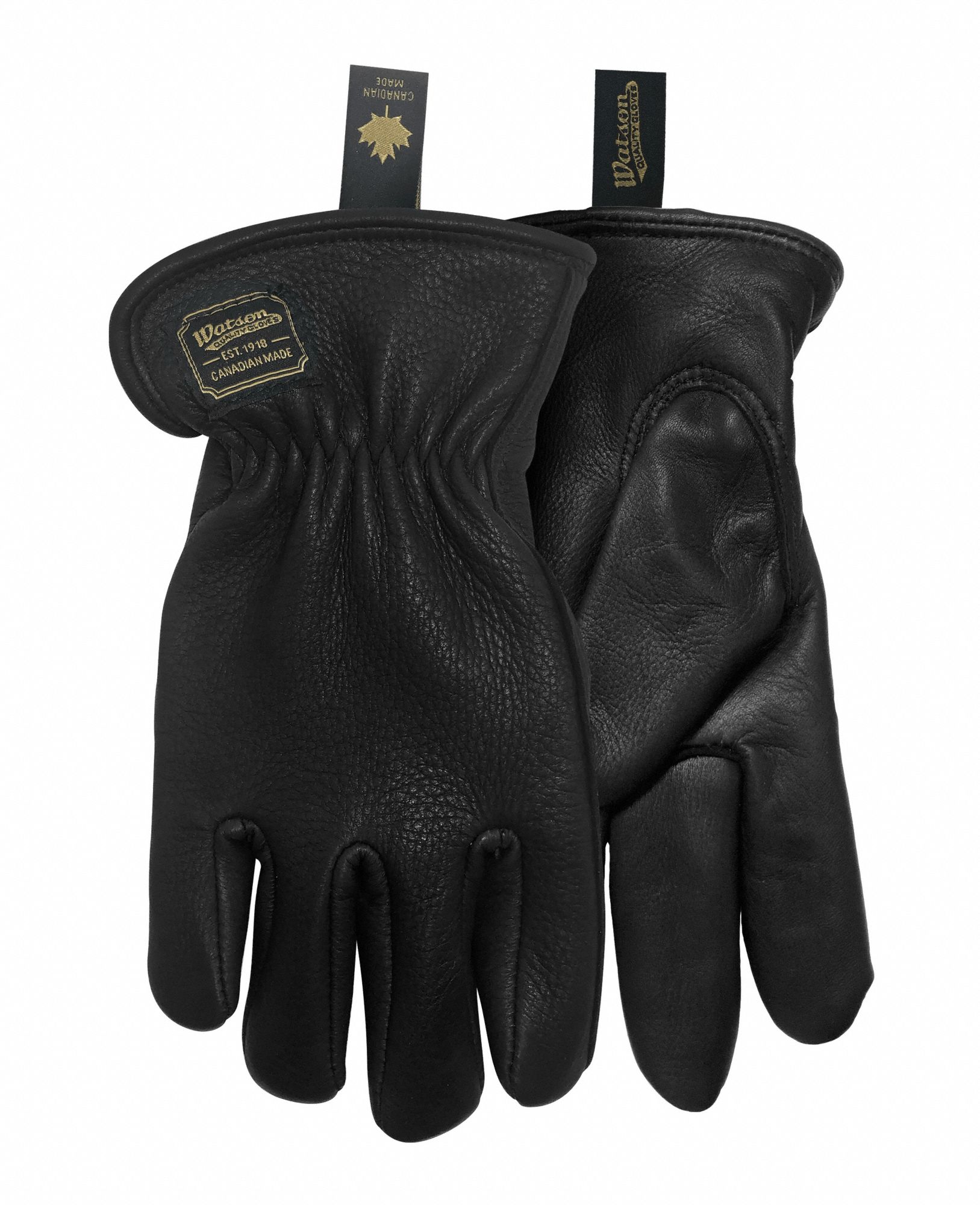 GANTS, POUCE RAPPORTE, MANCHETTE ENFILER, TAILLE M, 8 POL, NOIR, PEAU DAIM, PR