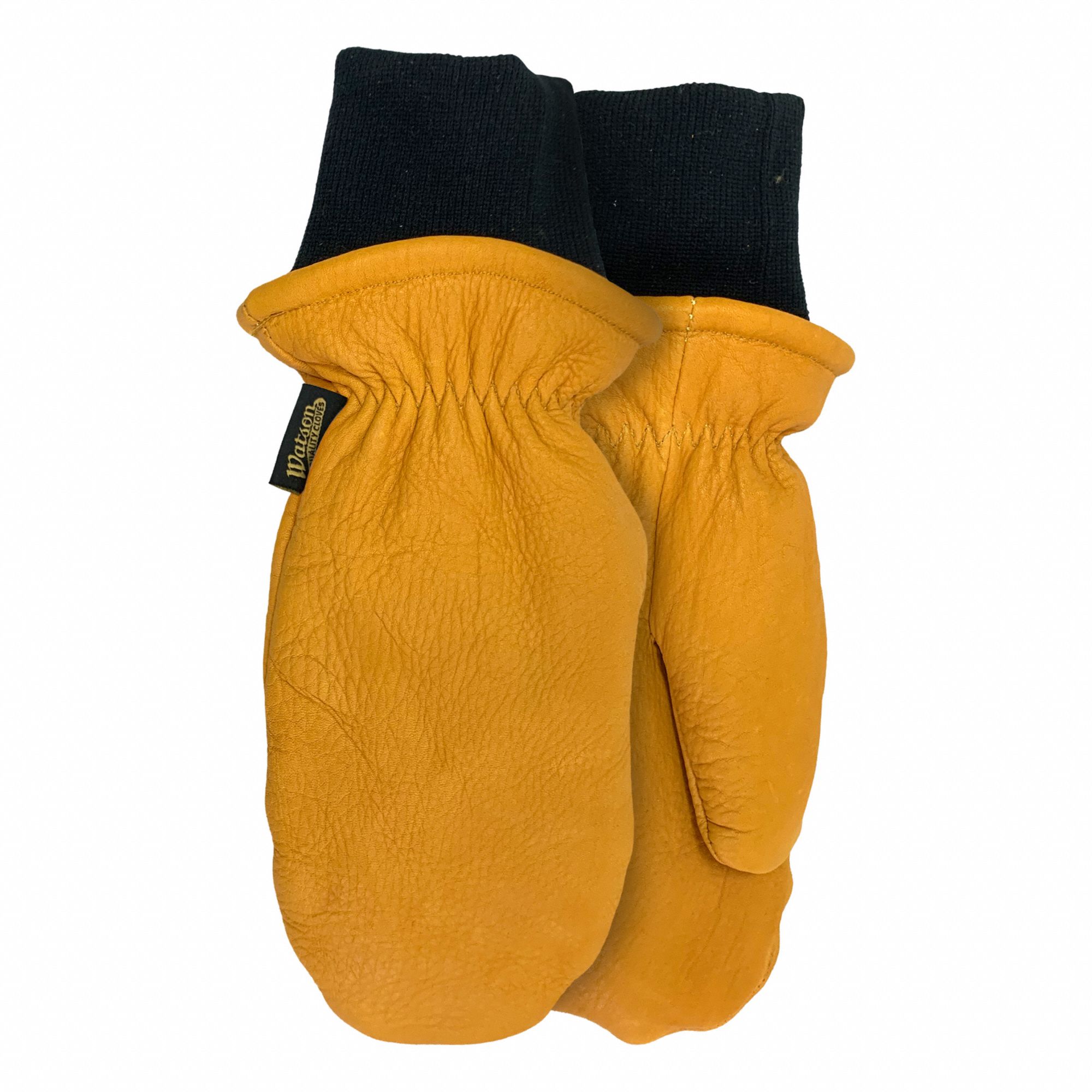 GANTS EN CUIR D'HIVER THE DUKE KNIT WRIST MITT, NOIR/TAN, S, MANCHETE ENFILABLE