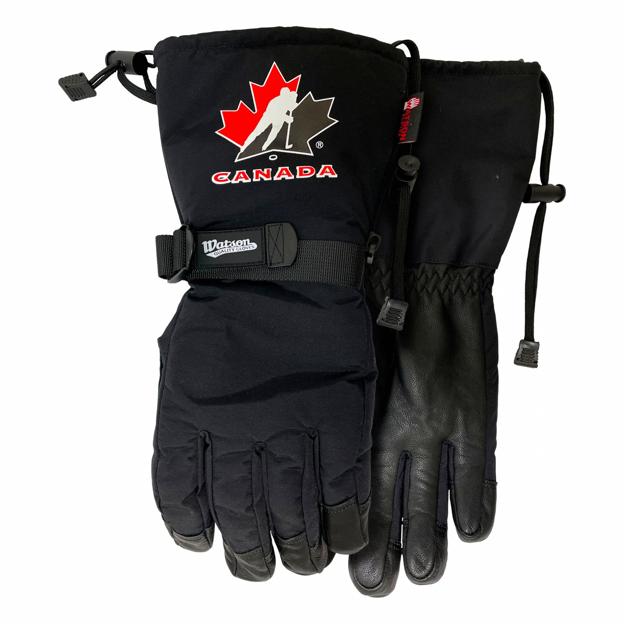 COLD PROTECTION GLOVES, GAUNTLET CUFF, LENGTH 13 IN, L, BLK, NYLON BACK, LINED