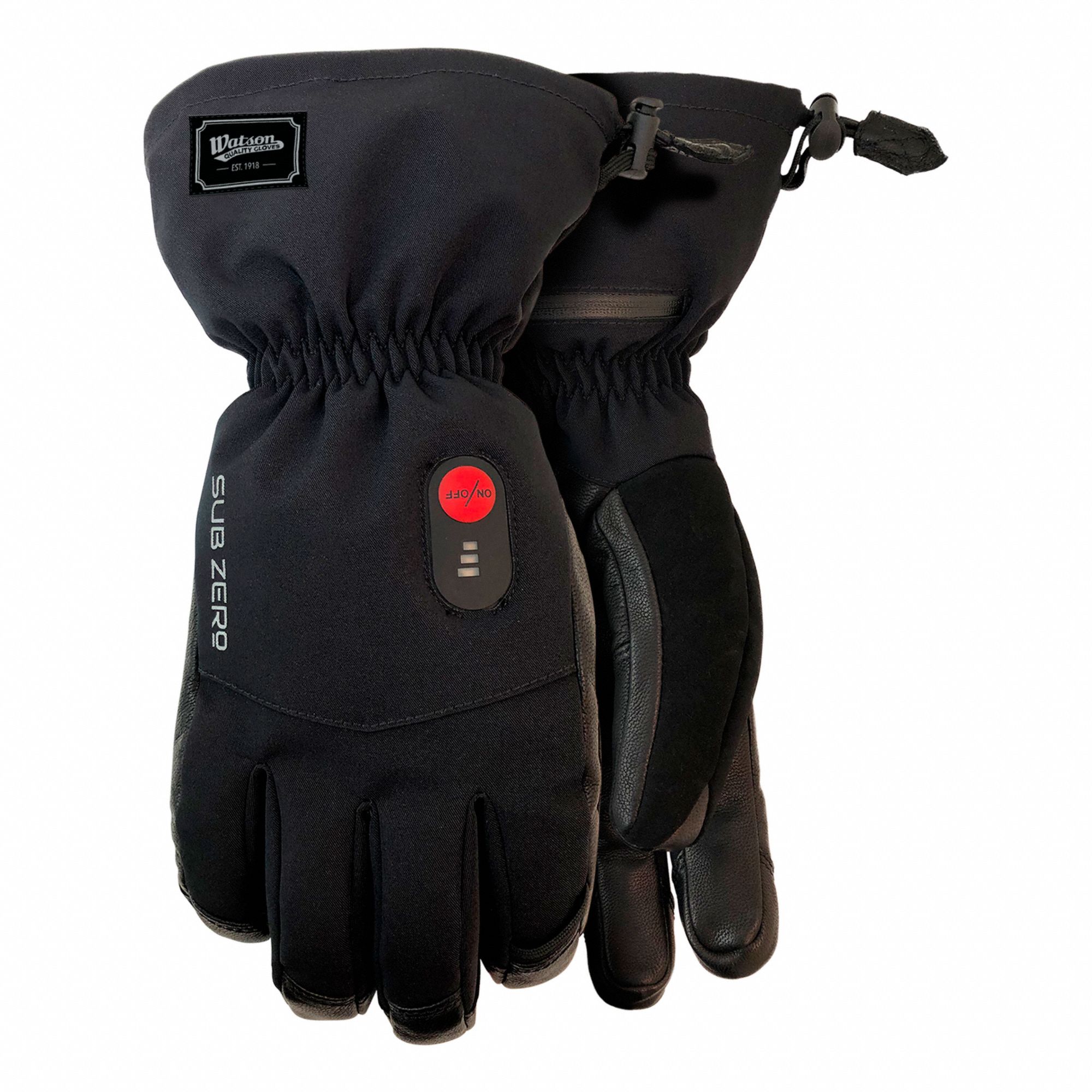 9508 SUB ZERO HEATED GLOVE, BLACK, X, TALSON, GOATSKIN, 55 ° C, SLIP-ON, GAUNTLET