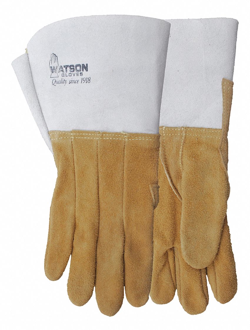 BUCKWELD GLOVES, CUT LEVEL 1, GAUNTLET, SZ XXL/11, 13 IN L, BROWN, SPLIT-GRAIN ELK/WOOL