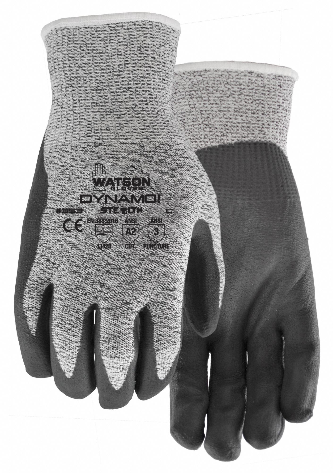 GLOVES, COATED, ABS LEVEL 4, SMOOTH FINISH, XL, BLACK/GREY, NITRILE