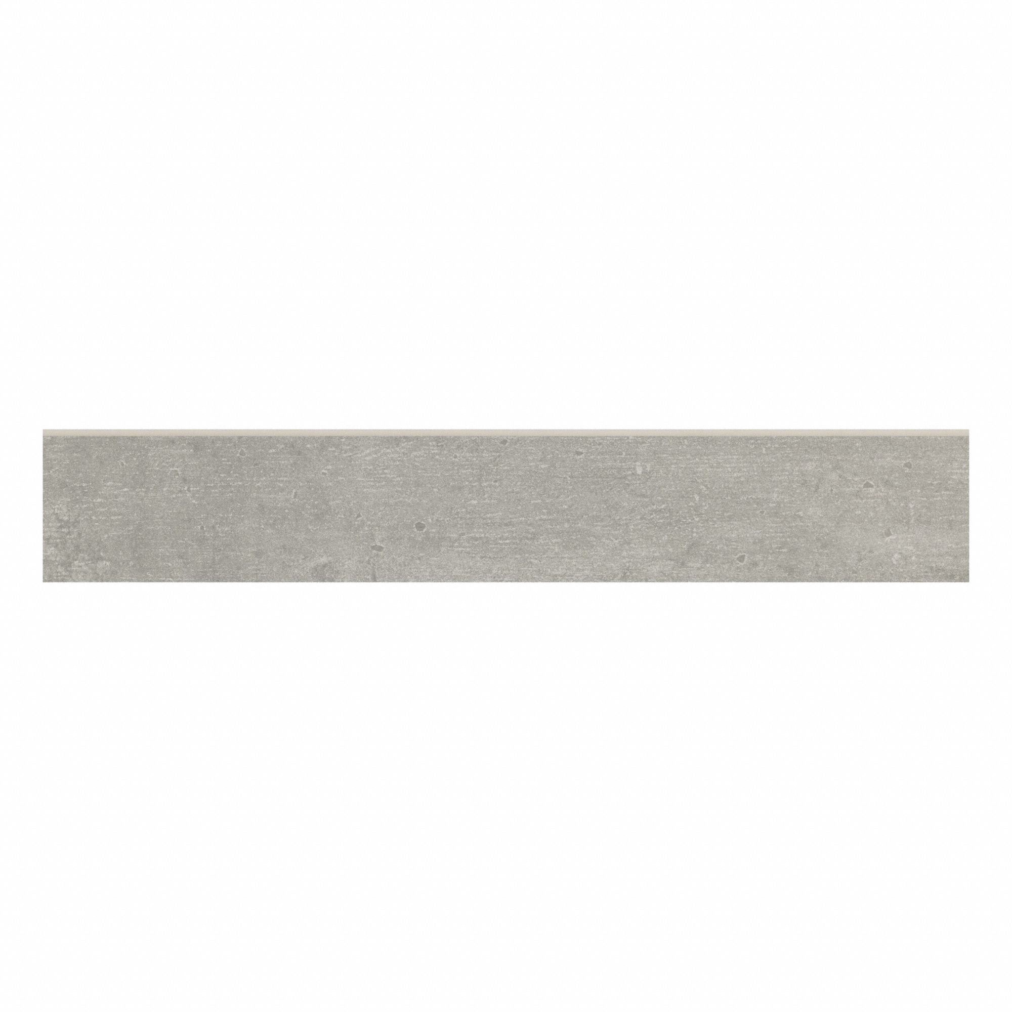 Floor Tiles: 23 7/8 in Lg, 3 7/8 in Wd, Concrete Ash, Trim, Bullnose, Unpolished, Rounded