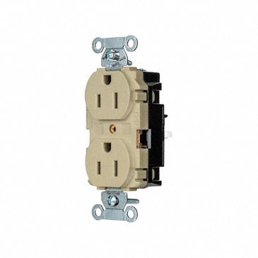 RECEPTACLE,15 A,IVORY,125V AC