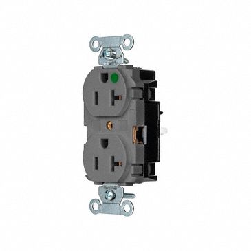 RECEPTACLE,20 A,GREY,125V AC