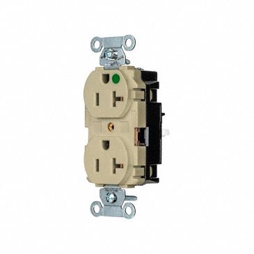 RECEPTACLE,20 A,IVORY,125V AC