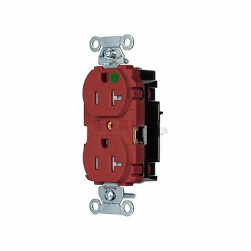 RECEPTACLE,20 A,RED,125V AC