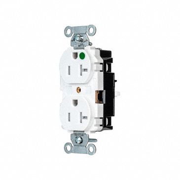 RECEPTACLE,20 A,WHITE,125V AC