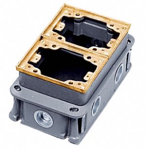 Floor Box: Rectangular, (6) 3/4 in For Conduit Sizes, Cover Included