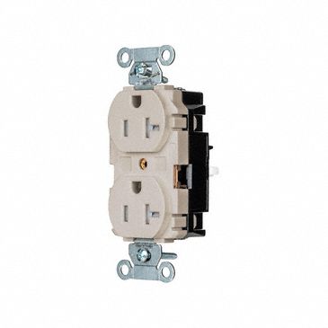 RECEPTACLE,20 A,LIGHT ALMOND,125V AC