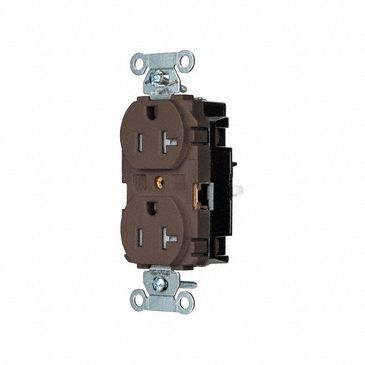 RECEPTACLE,20 A,BROWN,125V AC