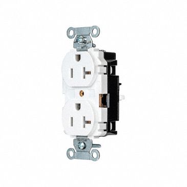 RECEPTACLE,20 A,WHITE,125V AC