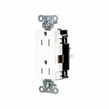 RECEPTACLE,15 A,WHITE,125V AC