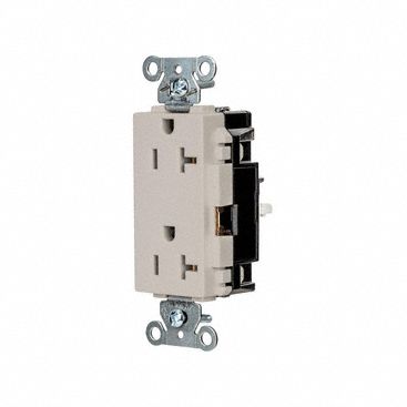 Receptacle: Decorator Duplex, 5-20R, 125V AC, 20 A, Light Almond, 2 Pole / 3 Wire, Push In
