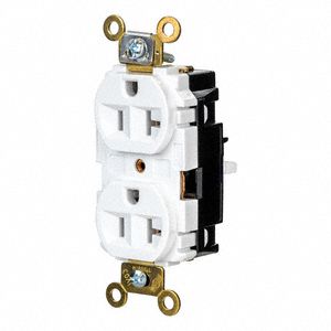 RECEPTACLE,20 A,WHITE,125V AC