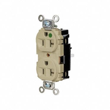 RECEPTACLE,20 A,IVORY,125V AC