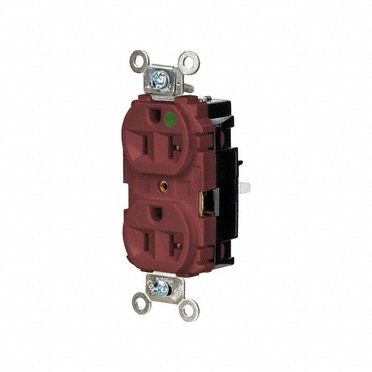 RECEPTACLE,20 A,RED,125V AC