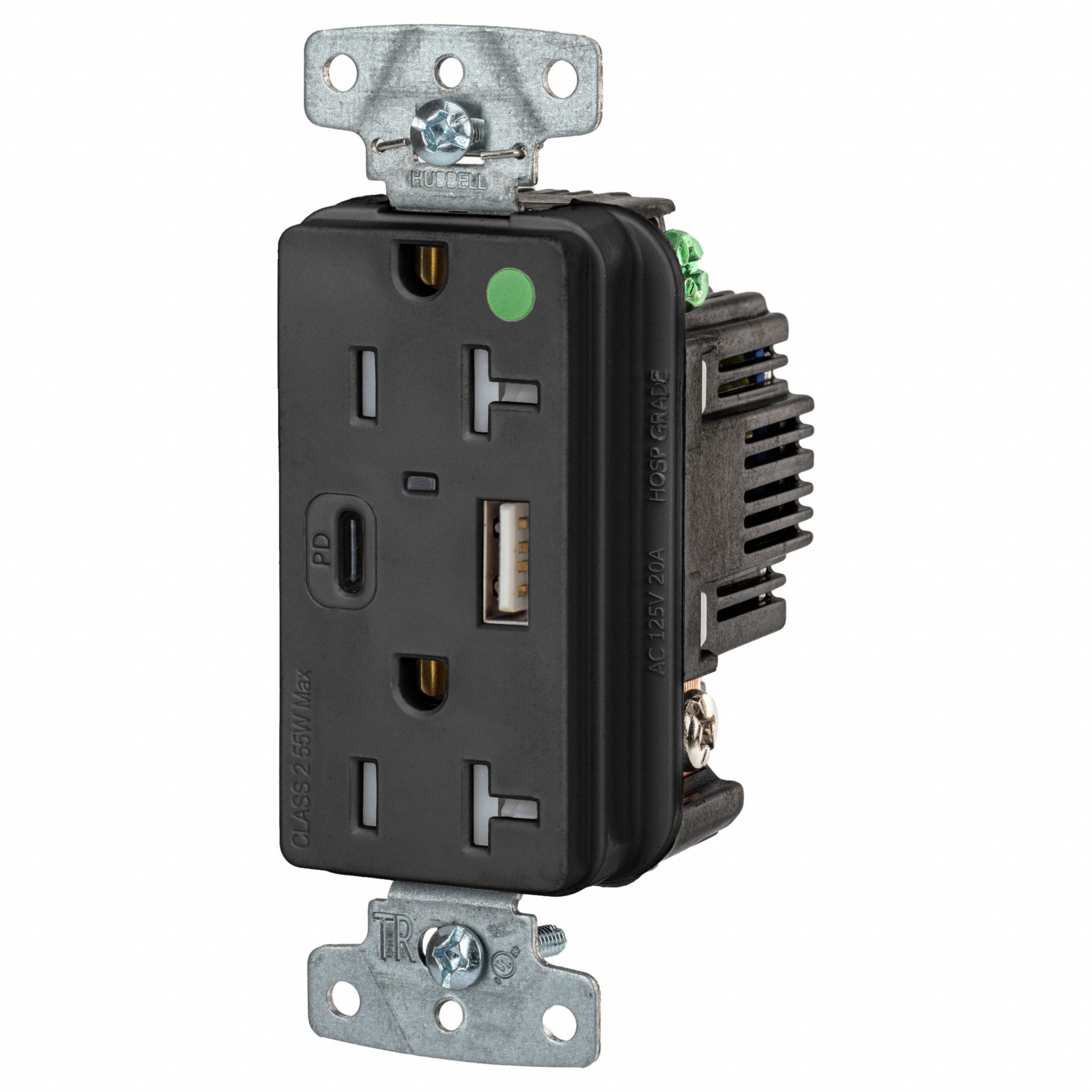 USB Receptacle Black 1 hp