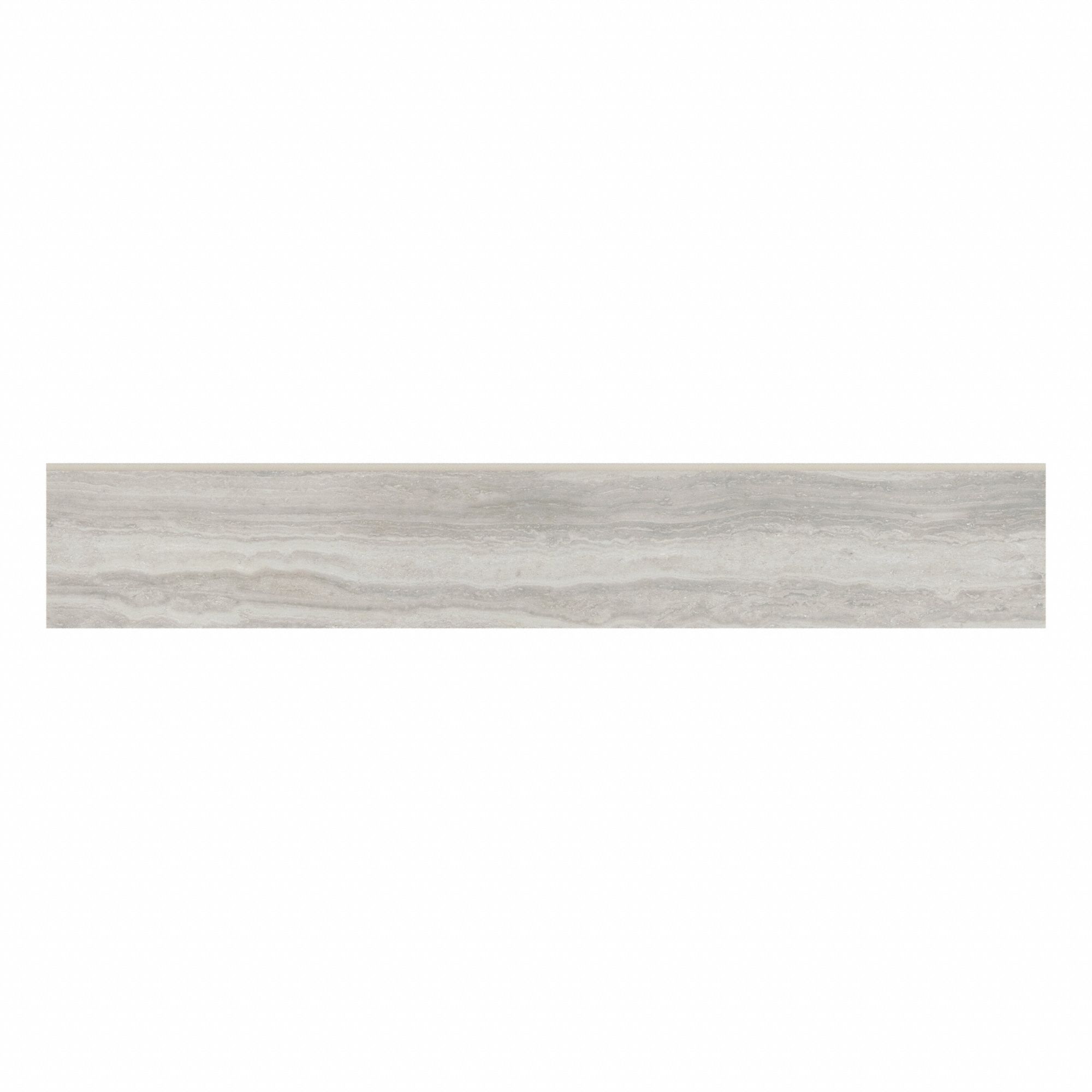 Floor Tiles: 23 7/8 in Lg, 3 7/8 in Wd, Travertine Dove, Trim, Bullnose, Unpolished